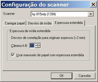 espessura estendida do scanner
