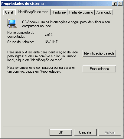 janela propriedades de sistema