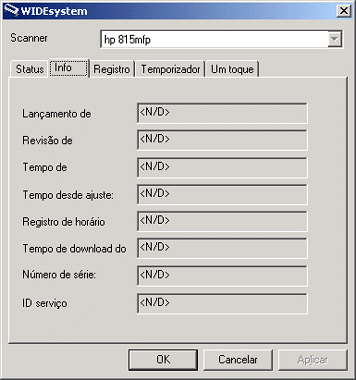 Informações do firmware do WIDEsystem