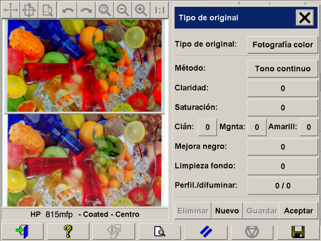 filtro de previsualización de la plantilla