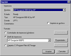 configuración de la impresora
