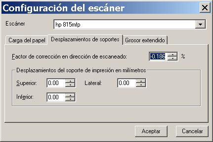 compensación del papel del escáner