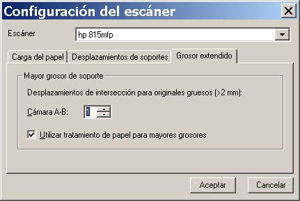 grosores extendidos con el escáner