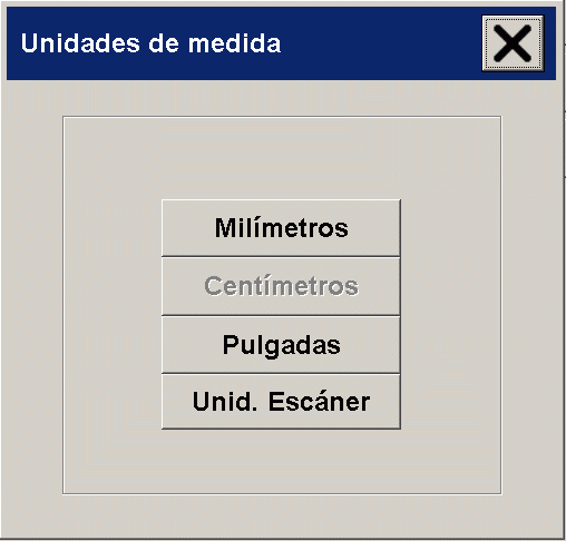 opciones de unidades de medida