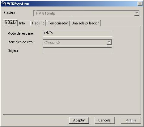 información WIDEsystem del escáner