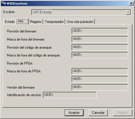 información del firmware de WIDEsystem